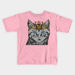 Kitten Wearing Tiara Kids T-Shirt